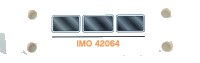 LEGO part Technic, Panel Plate 3 x 11 x 1 with Three Black Windows and Orange 'IMO 42064' Pattern (Sticker) - Set 42064 15458pb035