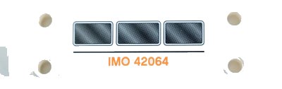 LEGO onderdeel Technic, Panel Plate 3 x 11 x 1 with Three Black Windows and Orange 'IMO 42064' Pattern (Sticker) - Set 42064 (15458pb035)