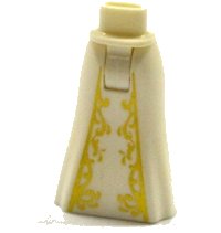 LEGO part Mini Doll Hips and Skirt Full Length with Gold Filigree Pattern - Thick Hinge 15875c00pb009