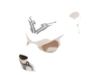 LEGO part Minifigura, Copricapo Maschera Orso con Naso Nero, Zanne e Motivo Mento Blu Sabbia e Linee Tribali 18392pb05