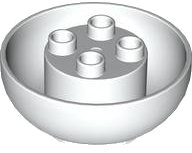 LEGO part Duplo, Brick Round 4 x 4 x 1 1/2 Dome Bottom with 2 x 2 Studs 1970