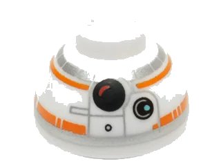 LEGO onderdeel Brick, Round 1 1/2 x 1 1/2 x 2/3 Dome Top with SW BB-8 Droid Head, Small Photoreceptor Pattern (20952pb01)