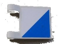 LEGO part Flag 2 x 2 Square with SpongeBob Blue and White Diagonal Halves Pattern (Sticker) - Sets 3825 / 3833 2335pb027