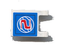 LEGO part Flag 2 x 2 Square with Red Number 2 and White Wire Frame Basketball on Blue Background Pattern (Sticker) - Sets 3432 / 3433 2335pb044