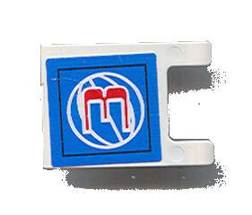 LEGO part Flag 2 x 2 Square with Red Number 3 and White Wire Frame Basketball on Blue Background Pattern (Sticker) - Sets 3432 / 3433 (2335pb045)