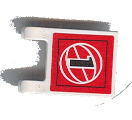LEGO part Flag 2 x 2 Square with Black Number 1 and White Wire Frame Basketball on Red Background Pattern (Sticker) - Sets 3432 / 3433 (2335pb048)