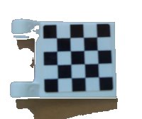 LEGO onderdeel Vlag 2 x 2 Vierkant met Geruite Patroon aan Één Zijde, Zwarte Hoeken (Sticker) 2335pb077