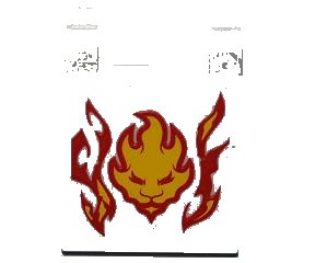 LEGO part Bandiera 2 x 2 Square con Pattern Fiamme e Testa di Leone (Adesivo) - Set 9558 (2335pb086)