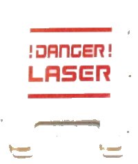 LEGO onderdeel Flag 2 x 2 Square with '!DANGER! LASER' Pattern (Sticker) - Set 5985 2335pb108