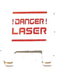 LEGO onderdeel Flag 2 x 2 Square with '!DANGER! LASER' Pattern (Sticker) - Set 5985 (2335pb108)