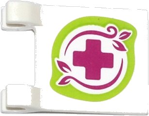 LEGO part Flag 2 x 2 Square with Magenta Cross and Leaves in Lime Border Pattern on Both Sides (Stickers) - Set 41036 (2335pb119)