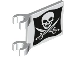 LEGO onderdeel Flag 2 x 2 Square with Skull and Crossed Cutlasses (Jolly Roger) Pattern (2335pb130)