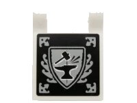 LEGO part Flag 2 x 2 Square with Black and Light Bluish Gray Blacksmith Hammer and Anvil Pattern on Both Sides (Stickers) - Set 70751 2335pb135