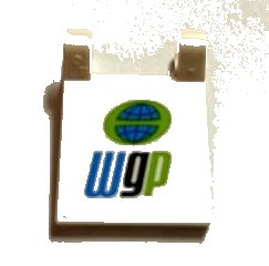 LEGO onderdeel Flag 2 x 2 Square with 'wgp' World Grand Prix Logo Pattern (Sticker) - Set 8206 (2335pb138)