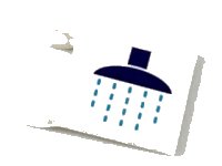 LEGO part Flag 2 x 2 Square with Dark Purple Rainhead Shower and Dark Azure Drops Pattern (Sticker) - Set 41313 2335pb170