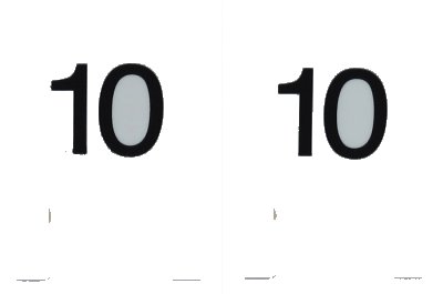 LEGO onderdeel Vlag 2 x 2 Vierkant met Verticaal Zwart Getal 10 op Witte Achtergrond Patroon aan Beide Zijden (Stickers) - Set 75955 (2335pb197)