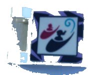 LEGO part Flag 2 x 2 Square with 2 Girls in Sleighs with Dark Blue and Medium Lavender Border Pattern (Sticker) - Set 41319 2335pb223