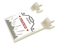 LEGO part Flagge 2 x 2 Quadrat mit schwarzen Schrauben, roten Dreiecken und silbernen Linien Muster (Aufkleber) - Set 71738 2335pb233