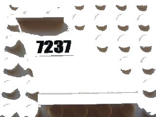 LEGO part Tail 4 x 1 x 3 with Black '7237' Pattern on Both Sides (Stickers) - Set 7237 (2340pb040)