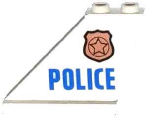 LEGO onderdeel Tail 4 x 1 x 3 with Police Copper Star Badge and Blue 'POLICE' Pattern on Left Side (Sticker) - Set 60130 (2340pb058L)