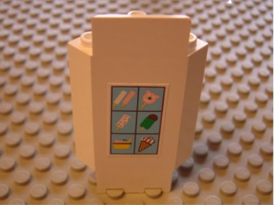 LEGO onderdeel Panel 3 x 3 x 6 Corner Wall with Ice Cream Menu Pattern (Sticker) - Set 6414 (2345pb03)