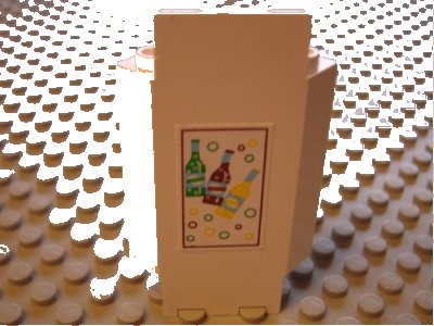 LEGO onderdeel Panel 3 x 3 x 6 Corner Wall with 3 Soda Pop Bottles Pattern (Sticker) - Set 6414 (2345pb04)