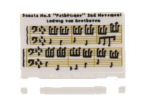 LEGO onderdeel Minifigure, Utensil Book Cover with Sheet Music, Musical Notes, 'Sonata No.8 Pathètique 2nd Movement Ludwig van Beethoven' Pattern 24093pb052