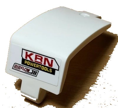 LEGO onderdeel Technic, Panel Curved 3 x 5 x 3 with 'KRN POWERTOOLS' Red and Yellow Pattern Model Right Side (Sticker) - Set 42077 (24116pb015R)