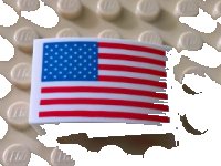 LEGO onderdeel Slope, Curved 3 x 2 with United States Flag Pattern 24309pb006