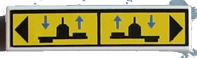 LEGO onderdeel Tile 1 x 4 with Flaps Up/Down for Left/Right Pattern (Sticker) - Set 8480 (2431pb0016)