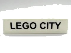 LEGO onderdeel Tile 1 x 4 with 'LEGO CITY' Pattern (Sticker) - Set 7997 (2431pb0062)