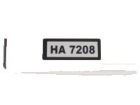 LEGO onderdeel Tile 1 x 4 with Black 'HA 7208' Pattern (Sticker) - Set 7208 2431pb0157