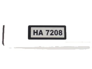 LEGO onderdeel Tile 1 x 4 with Black 'HA 7208' Pattern (Sticker) - Set 7208 (2431pb0157)