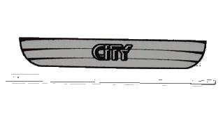 LEGO onderdeel Tile 1 x 4 with White Car Grille and 'CITY' Pattern (Sticker) - Set 4431 (2431pb0235)