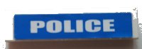 LEGO part Tile 1 x 4 with White 'POLICE' on Blue Background Pattern (Sticker) - Set 7245-2 2431pb0447