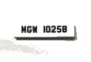 LEGO part Tile 1 x 4 with Black 'MGW 10258' Pattern (Sticker) - Set 10258 2431pb0487
