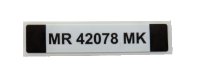LEGO part Tile 1 x 4 with Black 'MR 42078 MK' Pattern (Sticker) - Set 42078 2431pb0578