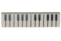 LEGO part Fliese 1 x 4 mit schwarzen und weißen Klaviertasten Muster 2431pb0593