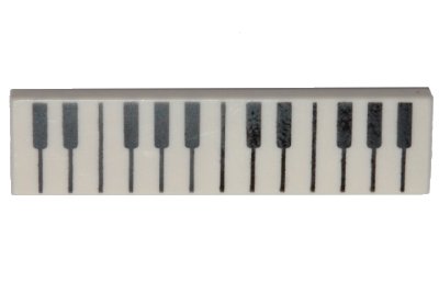 LEGO onderdeel Tegel 1 x 4 met Zwart en Wit Pianotoetsen Patroon (2431pb0593)
