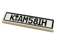 LEGO onderdeel Tile 1 x 4 with 'K AM58IH' with Safety Inspection Decal Pattern (Sticker) - Set 10265 2431pb0687
