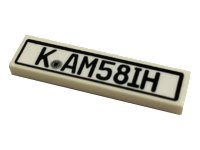 LEGO part Tile 1 x 4 with 'K AM58IH' without Safety Inspection Decal Pattern (Sticker) - Set 10265 2431pb0692