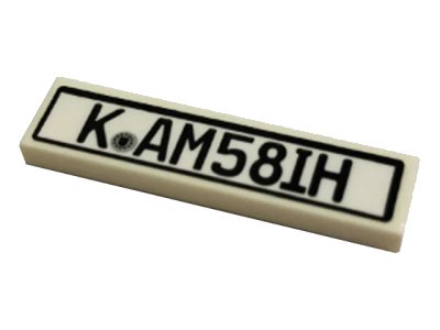 LEGO onderdeel Tile 1 x 4 with 'K AM58IH' without Safety Inspection Decal Pattern (Sticker) - Set 10265 (2431pb0692)