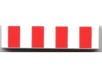 LEGO part Tile 1 x 4 with 4 Red Stripes Pattern 2431px16