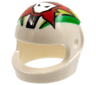 LEGO onderdeel Minifigure, Headgear Helmet Motorcycle (Standard) with World Racers Team Extreme Logo Pattern (2446pb31)