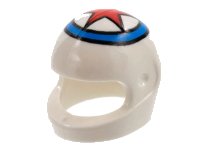 LEGO part Minifigure, Headgear Helmet Motorcycle (Standard) with Red Star In Blue Circle Pattern 2446pb37