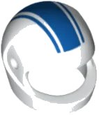 LEGO part Minifigure, Headgear Helmet Motorcycle (Standard) with 3 Blue Stripes Pattern 2446pb46