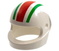 LEGO onderdeel Minifigure, Headgear Helmet Motorcycle (Standard) with Red and Green Stripes Pattern 2446px1