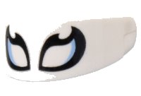 LEGO onderdeel Minifigure, Visor Standard with Black Outline Eyes and Bright Light Blue Highlights Pattern 2447pb06
