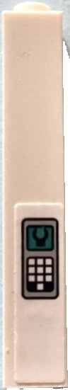 LEGO part Brick 1 x 1 x 5 - Solid Stud with Keypad and Dark Turquoise Screen Pattern (Sticker) - Set 76131 2453bpb07