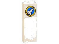 LEGO part Brick 1 x 2 x 5 with Space Port Logo Shuttle Pointing Right Pattern (Sticker) - Set 6456 2454pb005